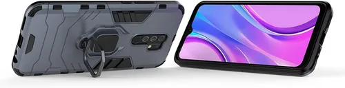 Miniatura 2 de LuluMain Compatible con funda Xiaomi Mi Redmi 9, soporte de anillo de metal, a prueba de golpes, parachoques duro