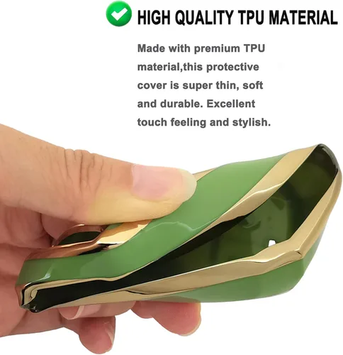 Miniatura 5 de Funda para llavero RAM 1500 2019-2020, protector de piel, accesorios de funda de entrada sin llave (verde)
