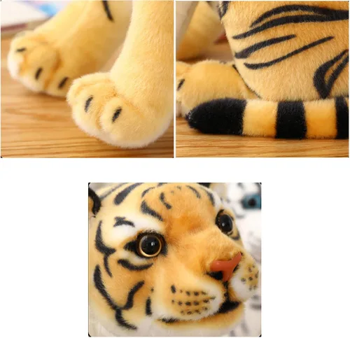 Miniatura 5 de Peluche de tigre, almohada de tigre, lindo animal de peluche, regalo para niños y niñas (blanco, 9.0 pulgadas)