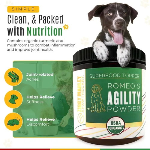 Miniatura 4 de Superalimento en polvo orgánico de agilidad para perros y gatos – Apoya la agilidad y la movilidad – Caldo de huesos orgánico USDA, cúrcuma y 3