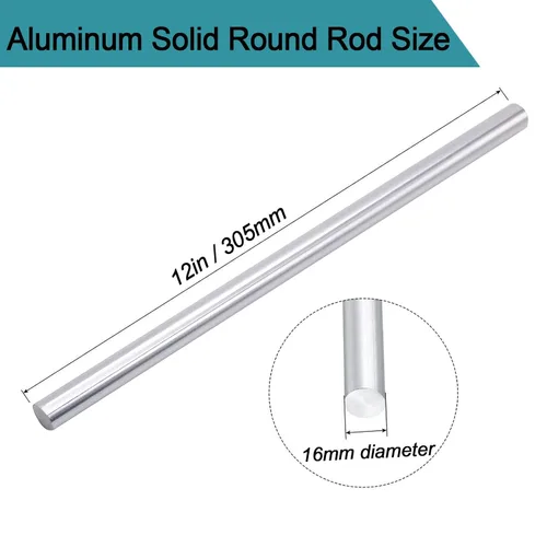 Miniatura 2 de 5/8 "aluminio 6061 redondo Rod 12" largo, 5/8" diámetro sólido T6511 nueva barra de torno Stock
