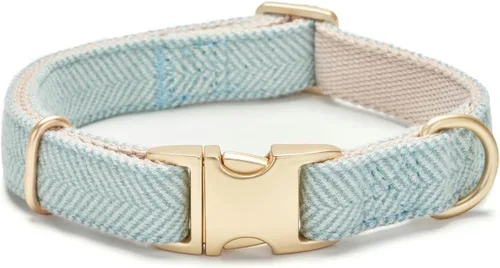 Miniatura 16 de Collar de algodón suave para perro con hebilla de metal, ajustable, resistente, cómodo, collares de pana para perros pequeños, medianos y grandes