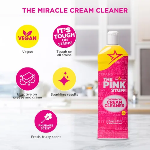 Miniatura 7 de Stardrops The Pink Stuff Limpiador en crema milagroso – Limpiador líquido multiuso para cocinas, baños y más – Elimina grasa, suciedad y sarro