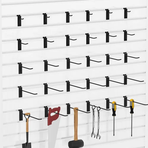 Miniatura 6 de Ganchos de pared de listones de 4 pulgadas, gancho de pared de listones negros, 25 ganchos para accesorios de panel de pared de listones