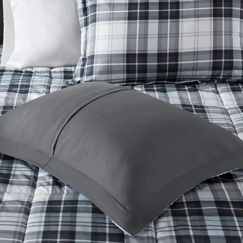 Miniatura 8 de Madison Park Essentials - Juego de ropa de cama con edredón a cuadros Parkston y funda a juego, cubierta antimanchas Scotchguard 3M, hipoalergénico