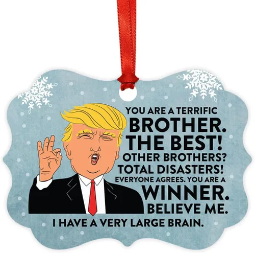 Miniatura 22 de Andaz Press Divertido presidente Donald Trump Fancy Frame Recuerdo Adorno de Navidad Regalo de mordaza, Perra fantástica, 1 paquete, ideas de regalo