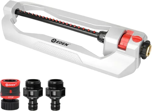 Miniatura 9 de Eden 96213 Essential Turbo - Aspersor de agua oscilante, cubre hasta 3,600 pies cuadrados, 16 boquillas, base pesada, rango ajustable, paquete