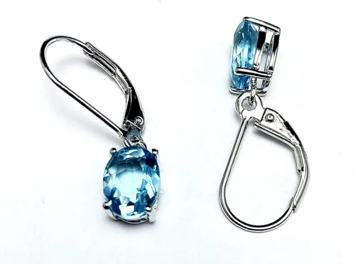 Miniatura 5 de E10608L Classic Mt St Helens Green Helenita May Birthstone Pendientes colgantes de plata esterlina