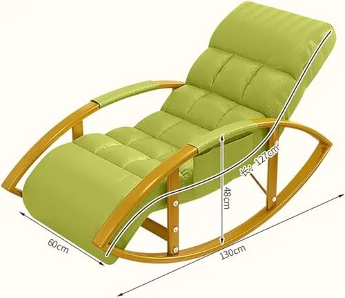 Miniatura 2 de Large Adjustable Reclining Rocking Chair Set with Footrest for Living Room and BalconyComfortable Outdoor Indoor Seating Solution,Amarillo-Golden