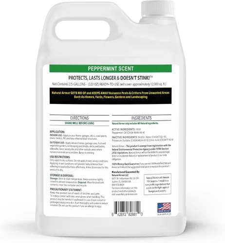 Miniatura 2 de Natural Armor Repelente en aerosol para animales y roedores. Ahuyenta zorrillos, mapaches, ratas, ratones, ciervos, roedores y bichos. Repelente