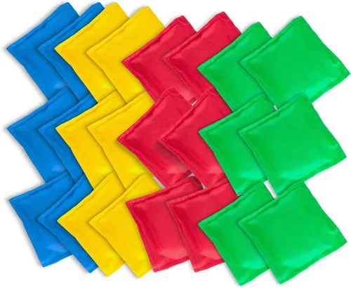 Super Z Outlet Juego de bolsas de nailon para jugar al cornhole, juego de juguetes para lanzar a mano, pesos para niños (5 x 5 pulgadas, colores