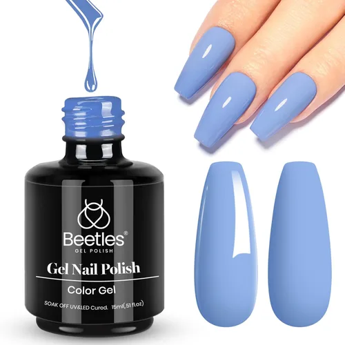 Miniatura 136 de Beetles - Esmalte de uñas de gel verde luminoso que brilla en la oscuridad, esmalte de uñas de gel que se absorbe con lámpara LED UV, arte de uñas