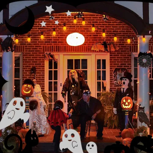 Miniatura 5 de Abeja Paquete de 25 Bombillas de Repuesto C9 para Halloween, Luces de Navidad de Cerámica Naranja para Halloween Patio Exterior Interior Luces
