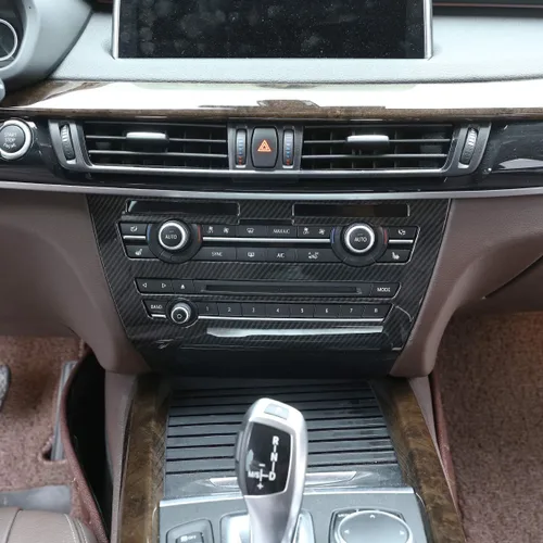 Miniatura 4 de ABS consola central de coche aire acondicionado volumen perilla Cotrol panel marco ajuste para BMW X5 F15 2014-2018 (fibra de carbono)