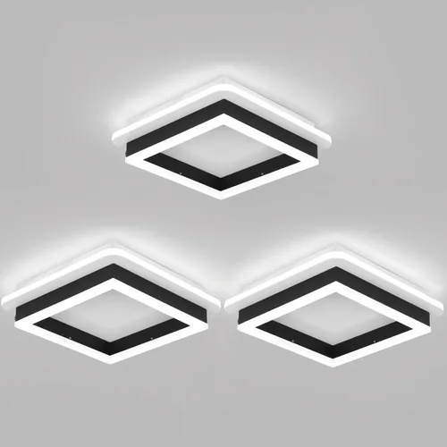 Miniatura 12 de CANEOE Luz de Pasillo Cuadrada de 24W, Moderna Luz de Techo LED de Montaje al Ras, Luces de Acrílico Blanco Cerca del Techo para Dormitorio Comedor