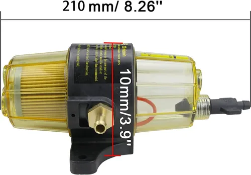 Miniatura 5 de UF-10K - Conjunto separador de agua con filtro de combustible compatible con motor fuera de borda marino Mercury, Yamaha, Suzuki, Tohastsu, filtro