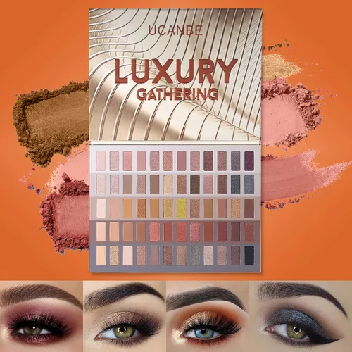 Miniatura 2 de UCANBE Luxury Gathering - Paleta de maquillaje de sombra de ojos neutra, brillo mate mate con purpurina sutil, sombra de ojos sutiles, desnudos