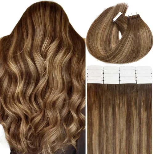 Miniatura 34 de Anrosa Extensiones de cabello humano real de 20 pulgadas, extensiones de cabello humano lacio de doble cara, color negro azabache, 1.76 oz, 20