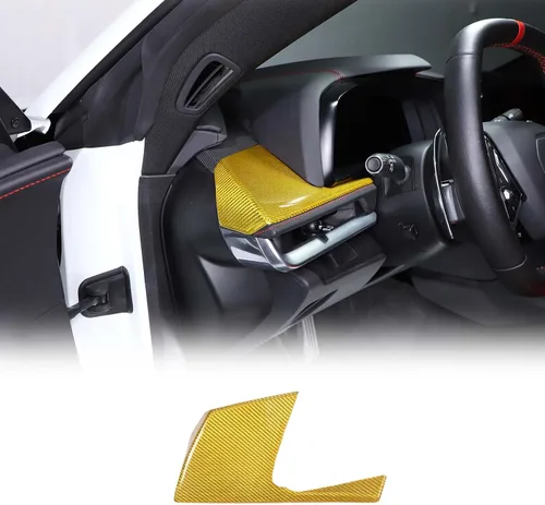 Miniatura 6 de Cubierta de panel lateral de consola central de fibra de carbono real compatible con Chevrolet Corvette C8 2020-2025, accesorios para panel lateral