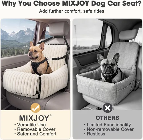Miniatura 7 de MIXJOY Asiento de automóvil para perros 6 en 1 para perros pequeños/medianos de hasta 25 libras, transportador multifuncional para perros con funda