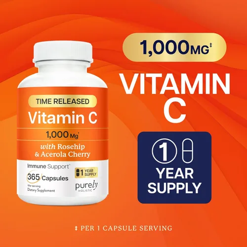 Miniatura 3 de Vitamina C de 1000 mg Apoyo inmunológico Cápsulas de liberación temporal Suministro de 1 año Suplemento de vitamina C con cereza de acerola