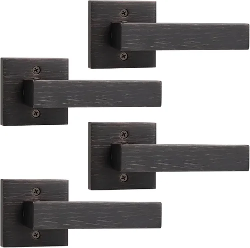 Miniatura 10 de Probrico Paquete de 2 manijas de puerta simuladas negras, manija de puerta de una sola cara para armarios, puertas francesas, juego de pomos Negro