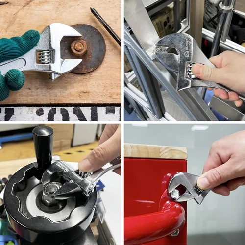 Miniatura 9 de Olympia Tools Llave ajustable de 15 pulgadas, acero forjado de alta resistencia, cromado, mandíbulas mecanizadas de precisión, resistente a