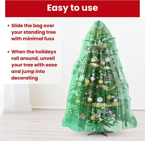 Miniatura 6 de VicMore Bolsa de eliminación y extracción de árbol de Navidad (9 x 6 pies), cubierta de polietileno resistente, resistente al desgarro, inodoro