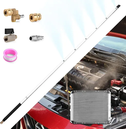Miniatura 9 de Varita de lavado a presión de 24 pulgadas para herramientas de limpieza de radiador de automóvil, varitas limpiadoras de radiador de doble uso