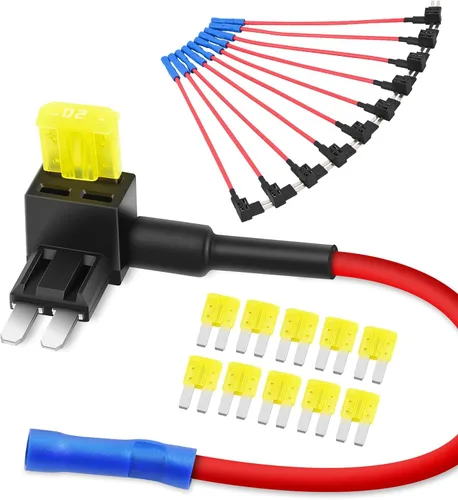 Miniatura 11 de Nilight Portafusibles para añadir a un circuito, adaptador de llave de fusible Mini ATM APM Blade, paquete de 10, 2 años de garantía 10 piezas mini