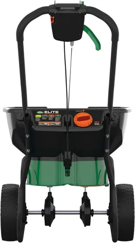 Miniatura 8 de Scotts Esparcidor Elite para semillas de césped, malezas y fertilizante, sal y derretimiento de hielo, esparcidor de empuje duradero con capacidad