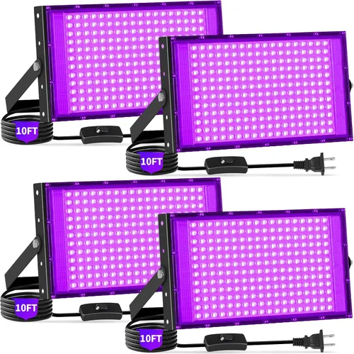 Miniatura 11 de Luces negras de 50 W con interruptor+enchufe, impermeable IP66, luz LED de inundación de luz negra para fiesta brillante, Halloween, dormitorio