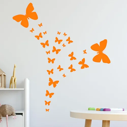 Miniatura 9 de Calcomanías de pared de mariposa (26) calcomanías de decoración de pared de mariposa, calcomanías de pared para niñas (rosa)