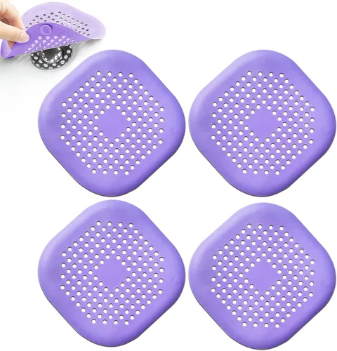 Miniatura 11 de 4 Piezas de Captador de Pelo para Desagüe de Ducha, Tapón para Bañera, Protectores de Desagüe para el Hogar, Cubierta de Desagüe con Ventosa, Trampa