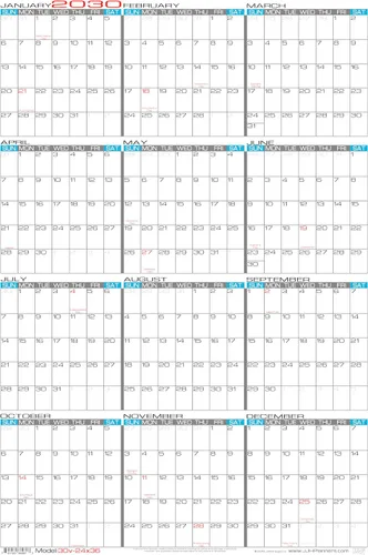 Miniatura 12 de 2026 Paper - Calendario de pared grande borrable de 24 x 36 pulgadas, vertical, anual, de 12 meses