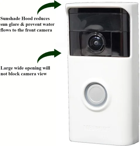 Miniatura 2 de Carcasa de silicona compatible con timbre de anillo, vídeo (1ª generación), diseño de campana de tu puerta con cristal solar, protección UV y White
