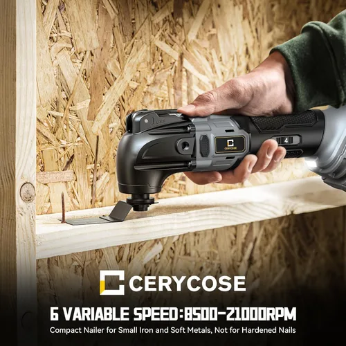 Miniatura 2 de Cerycose Herramienta oscilante inalámbrica compatible con batería Dewalt de 20 V, 21000 OPM Max sin escobillas con mango auxiliar, multiherramienta