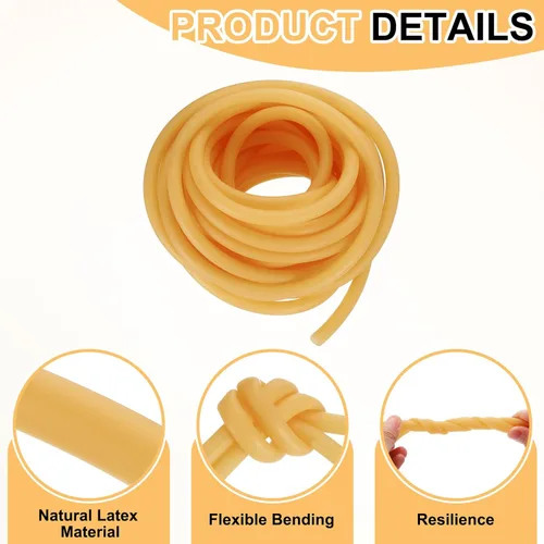 Miniatura 3 de uxcell Tubo de goma de látex natural, 1/4 pulgadas de diámetro interior x 3/8 pulgadas de diámetro exterior de 32.8 pies, manguera de goma elástica
