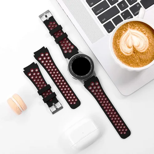 Miniatura 7 de Lerobo - Correa de reloj de silicona suave transpirable de 22 mm compatible con Samsung Galaxy Watch 3 de 45 mm/Galaxy Watch de 46 mm/Gear S3