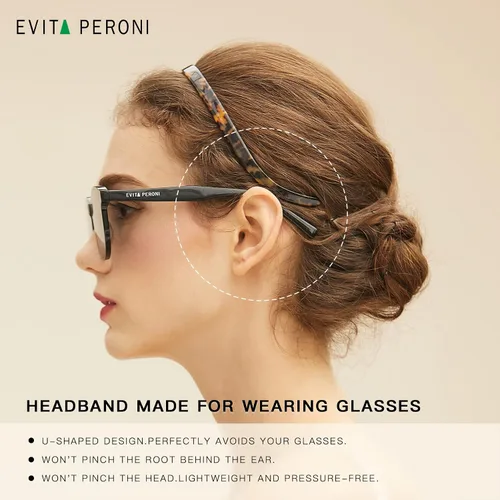 Miniatura 6 de EVITA PERONI Banda para el cabello para gafas - Sin presión, sin dolor de cabeza, cómodas bandas delgadas antideslizantes para el cabello de mujer