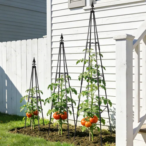 Miniatura 6 de OTOSUNNY Enrejado de jardín para plantas trepadoras al aire libre, 67 pulgadas de alto, enrejado de metal de obelisco para plantas trepadoras