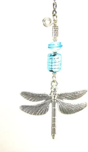 Miniatura 4 de Turquoise Ice Blue Silvery Metal Dragonfly Ceiling Fan Pull Chain