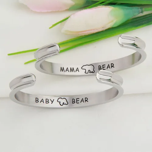 Miniatura 5 de WUSUANED - Juego de pulsera para madre e hija con diseño de oso y corbata de bebé