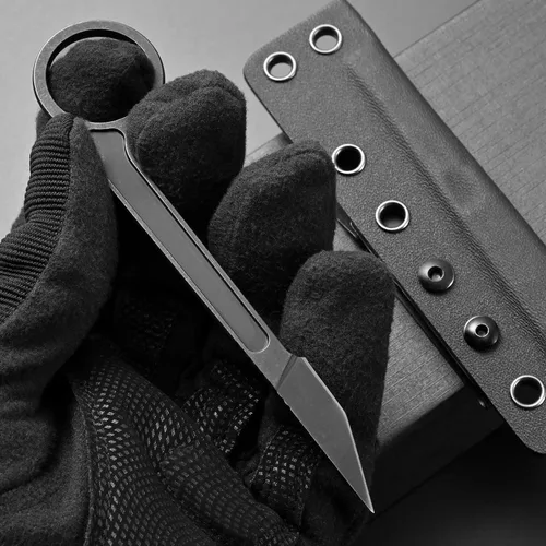 Miniatura 7 de CCanku C1104 - Cuchillo de hoja fija D2 con mango de acero inoxidable para caza, herramienta EDC, supervivencia, campamento al aire libre con funda