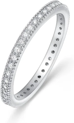 OLIVIASO Anillos de plata de ley 925 para mujer, anillos de boda apilables para mujer, anillos de eternidad para mujer, anillos de promesa de