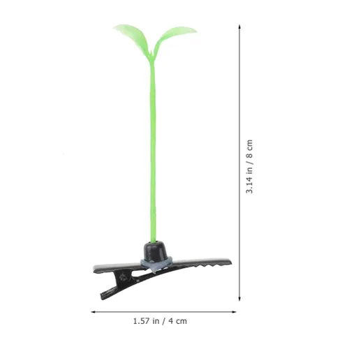 Miniatura 8 de Yardwe 50 pinzas para el cabello de brotes de frijoles, pinzas para el cabello de plantas verdes, horquilla de guisante, pasador, pasador, lindos