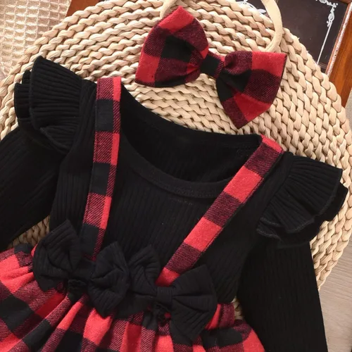 Miniatura 139 de Unutiylo Ropa de bebé recién nacida prematura con tirantes, traje de otoño e invierno, traje de manga larga con volantes