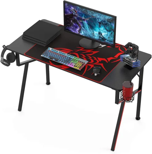 EUREKA ERGONOMIC EE - Escritorio para juegos de oficina, escritorio para computadora, mesa para el hogar, escritorio de 47 pulgadas con alfombrilla