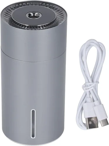Difusor de coche USB Mini humidificador, USB 3 engranajes ajustable inducción automática portátil terapia humidificador con luz colorida (gris)