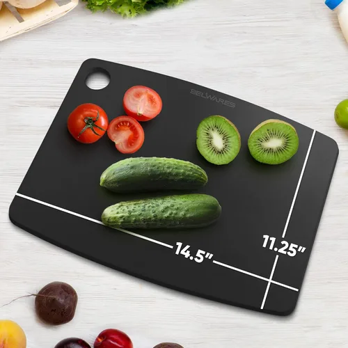 Miniatura 2 de Tabla de cortar apta para lavavajillas para cocina, tabla de cortar grande de madera compuesta, delgada y ligera, resistente al calor, sin BPA